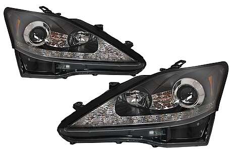 LED DRL Headlights Dynamic Turn Light Signal suitable for LEXUS IS XE20 (2006-2013) Black Edition