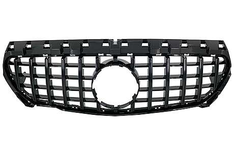 Front Central Grille suitable for MERCEDES CLA C117 X117 W117 (2013-2018) CLA45 GT-R Panamericana Design All Black