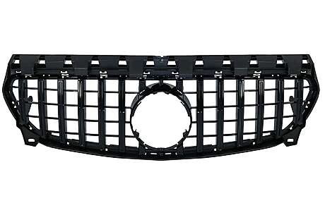 Front Central Grille suitable for Mercedes CLA C117 X117 W117 Facelift (2016-2018) CLA45 GT-R Panamericana Design Full Black