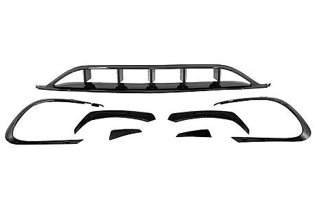 Front Bumper Splitters Fins Aero Conversion Kit suitable for Mercedes CLA W117 Facelift (2016-2018) CLA45 Design Canards Piano Black
