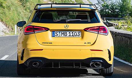 Rear bumper diffuser (with nozzles) A35 AMG for Mercedes A W177 (original, Germany)