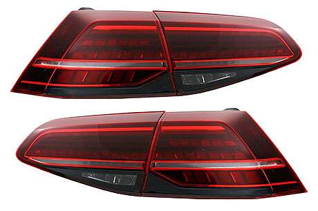 Full LED Taillights suitable for VW Golf 7 & 7.5 VII (2012-2019) Facelift Retrofit G7.5 Look Dynamic Sequential Turning Lights Dark Cherry Red