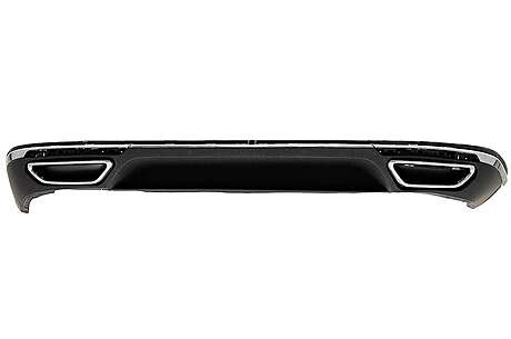 Rear Bumper Valance Diffuser suitable for VW Passat B8 3G (2015-2019) R Line Design Twin Exhaust Chrome finish