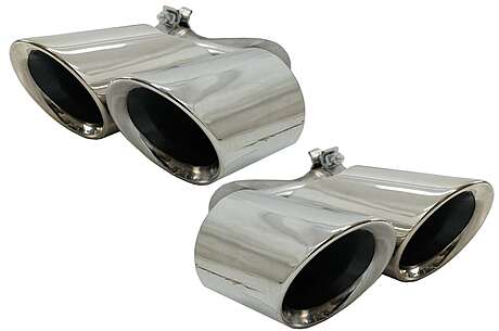 Exhaust Muffler Tips Quad suitable for Porsche Cayenne 9Y0 SUV 3.0 (2018-up) Upgrade to Cayenne S Chrome