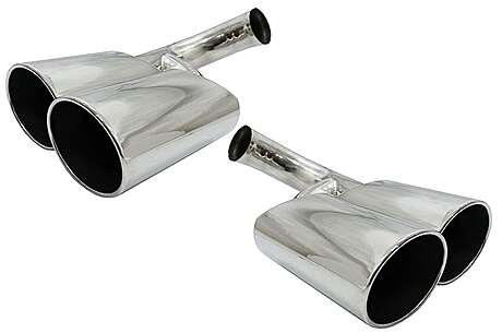 Exhaust Muffler Tips suitable for Porsche Cayenne I Facelift SUV 9PA1 V6 (2007-2010) Chrome