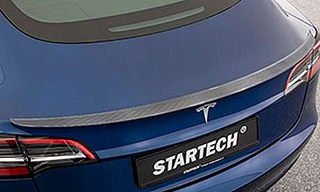 Trunk lid spoiler (carbon) Startech T3 480 00 for Tesla Model 3 (original, Germany)