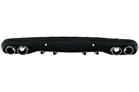 Rear Bumper Diffuser with Exhaust Muffler Tips suitable for Mercedes C-Class W205 S205 Sport Line (2014-2020) C43 Design