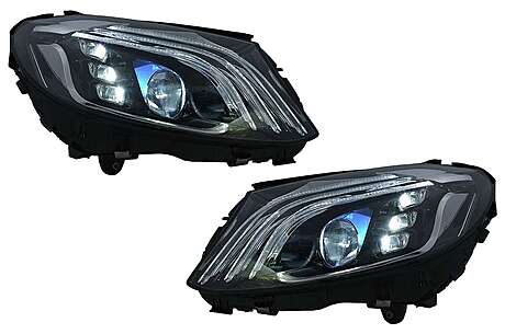 Full LED Headlights suitable for Mercedes C-Class W205 S205 (2014-2020) LHD W222 Design