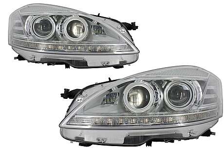 LED Headlights suitable for Mercedes S-Class W221 (2005-2009) Facelift Look