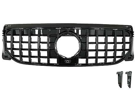 Front Grille suitable for Mercedes GLB-Class X247 (2019-2023) GT-R Panamericana Design Piano Black