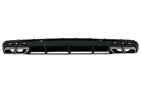 Rear Bumper Air Diffuser with Chrome Muffler Tips suitable for Mercedes S-Class C217 Coupe (2014-2020) S63 Facelift Design