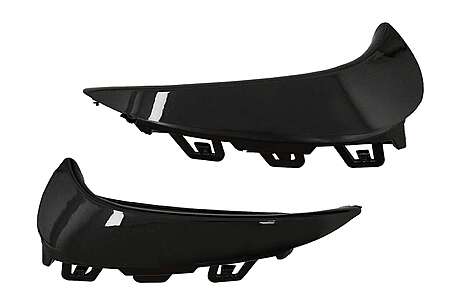 Rear Bumper Aero Flaps Flics Side Fins suitable for Mercedes GLA SUV H247 (2020-2023) Sport Line Piano Black