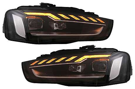Full LED Headlights suitable for AUDI A4 B8.5 Facelift (2012-2015) Dynamic Sequential Turning Light Black A4 B9.5 Design