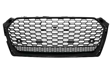 Badgeless Front Grille suitable for Audi A5 F5 (2017-2019) RS Design Piano Black