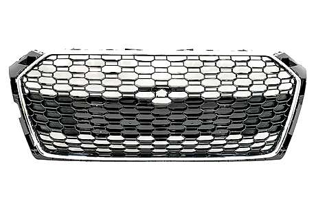 Badgeless Front Grille suitable for Audi A5 F5 (2017-2019) RS Design Black/Chrome