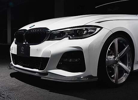 Front bumper spoiler (carbon) 3D Design 3D-3101-32021 for BMW G20 M-Sport (original, Japan)