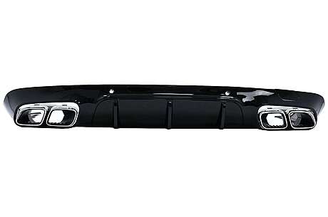 Rear Diffuser with Chrome Exhaust Tips suitable for Mercedes CLS-Class C257 Sport Line (2018-2022) CLS63 Design
