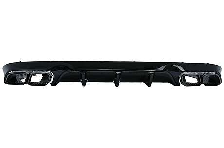 Rear Diffuser with Exhaust Tips suitable for Mercedes E-Class C238 A238 AMG Sport Line Coupe Cabrio (2016-2019) E63 Night Package Design