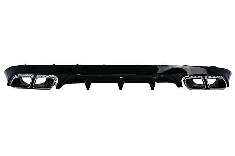Rear Diffuser with Exhaust Tips suitable for Mercedes E-Class C238 A238 AMG Sport Line Coupe Cabrio (2016-2019) E63 Design Chrome Edition